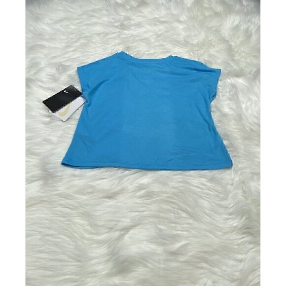 NEW NIKE TEE JUST DO IT Athletic Cut T-Shirt Girls Size 5 Blue Fury - Picture 4 of 7